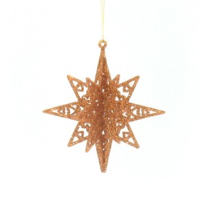 Stella 3D con Glitter Arancione (12 pz.)