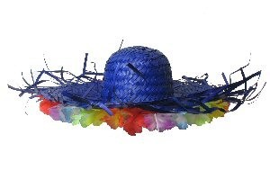 Cappello di Paglia Hawaii - Blu/Rosso/Giallo (6 pz.)