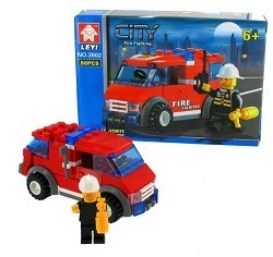 MATTONCINI DA COSTRUZIONE VIGILI DEL FUOCO BRICKS (6 pz.)