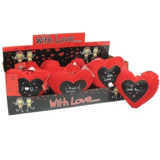 Cuori di peluche in espositore (18 pz.)