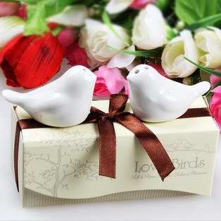 Set Sale e Pepe "LOVE BIRDS" Bomboniera Matrimonio (5 pz.)