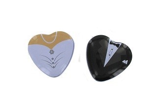 Scatoline in Latta per Matrimonio a Forma di Cuore (10 pz.)