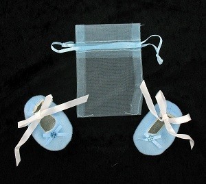 Scarpine da Neonato con Sacchetto Regalo - Blu (12 paia)