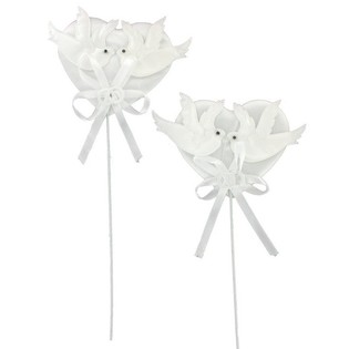 Topper per torta - Tortorelle su cuore (12 pz.)