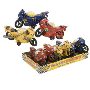 Moto giocattolo con caramelle in espositore (6 pz.)