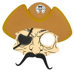 Maschera da Pirata in Gomma Piuma (12 pz.)
