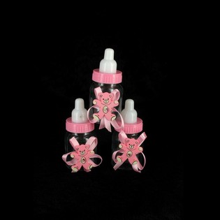 BIBERON DECORATIVO ROSA CON ORSETTO (12 pz.)