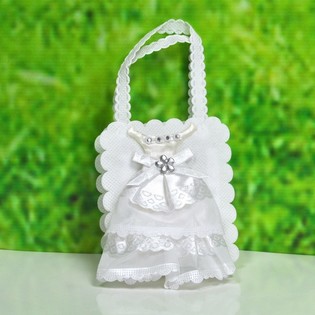 Sacchetto Bomboniera Matrimonio - Modello Abito da Sposa (12 pz.)