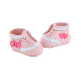 Cake Topper per Nascita - Scarpetta da Neonato Rosa (2 pz.)