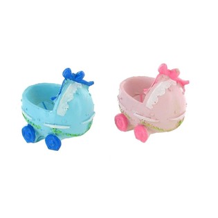 Cake Topper Nascita - Passeggino - Rosa/Blu (2 pz.)