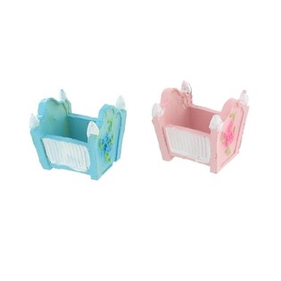 Topper per torta nascita - Culla - Rosa/Azzurro (2 pz.)