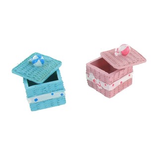 Scatolina Decorativa Portaoggetti - Rosa/Blu (2 pz.)