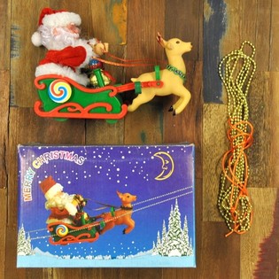 BABBO NATALE SULLA SLITTA CON MUSICA (2 pz.)