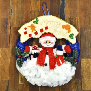 Grande Decorazione Natalizia da Porta in Tessuto