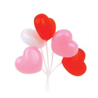 STUZZICHINI PER CUPCAKE - GRAPPOLO DI PALLONCINI A CUORE (27 pz.)