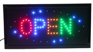 Insegna Luminosa LED OPEN - 4 Colori - Intermittenza