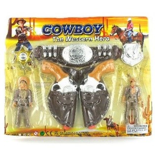 GRANDE SET DA GIOCO COWBOY SU SCHEDA (3 pz.)