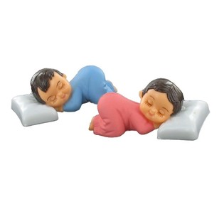 TOPPER PER TORTA - NEONATO CHE DORME SU CUSCINO (56 pz.)