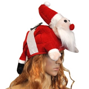 CAPPELLO BABBO NATALE SULLA TESTA (3 pz.)