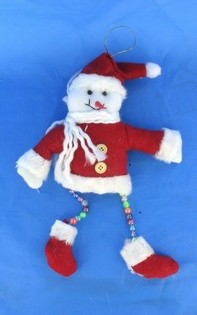 PUPAZZO DI NEVE DECORATIVO CON GAMBE DI PERLINE (10 pz.)