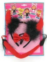 Cerchietto da Diavolo con Papillon e Coda (6 pz.)