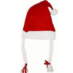 Cappello di Babbo Natale con Trecce (12 pz.)