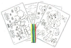 FOGLI DA COLORARE CON PENNARELLI (12 pz.)