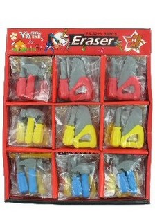 GOMME PER CANCELLARE A FORMA DI UTENSILI IN DISPLAY (36 pz.)