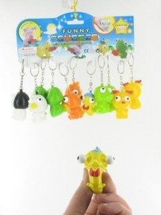 Portachiavi animali con occhi sporgenti (12 pz.)