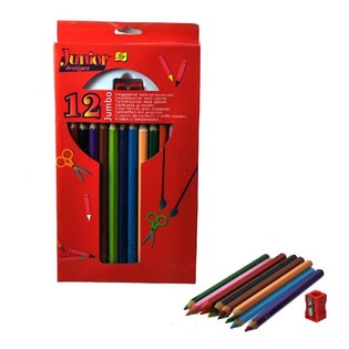 12 MATITE COLORATE GRANDI + TEMPERAMATITE (4 set)