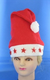 CAPPELLO DI NATALE con STELLE LUMINOSE (9 pz)