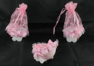 CARROZZINA DECORATIVA - ROSA BEB&Egrave; (20 pz.)