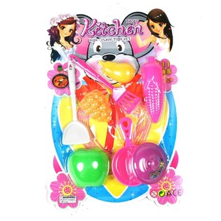 Set gioco cucina per bambini su blister (6 pz.)