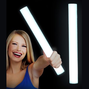 Bastoncino Luminoso a LED in Schiuma Monocolore - BIANCO (24 pz.)