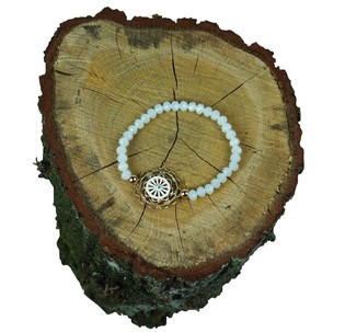Bracciale Stile Ibiza Bianco con Ciondolo (1 pz)