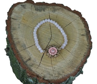 Braccialetto Rosa Stile Ibiza con Ciondolo (1 pz)
