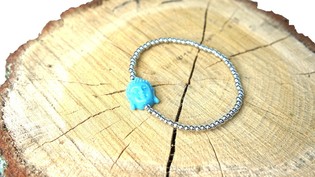 Bracciale Stile Ibiza Argentato con Buddha (1 pz.)