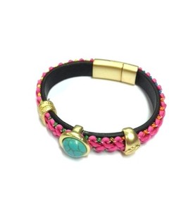 Braccialetto di Lusso Rosa / Turchese Stile Ibiza (1 pz)