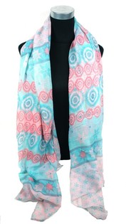 Sciarpa Stile Ibiza Rosa/Turchese (1 pz)