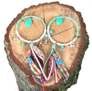 Orecchini colorati stile Ibiza (1 pz.)