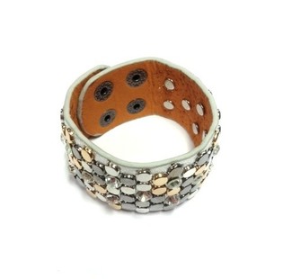 Bracciale Largo di Lusso con Borchie Argento (1 pz)