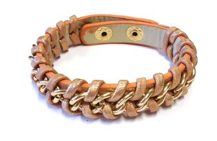 Bracciale Intrecciato Stile Ibiza Color Salmone (1 pz)