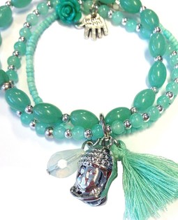 Braccialetto Stile Ibiza Menta Buddha (1 pz.)