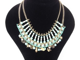 Collana di Lusso Menta con Monete Stile Ibiza (1 pz)