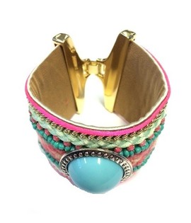 Bracciale di Lusso Stile Ibiza Turchese / Rosa (1 pz.)
