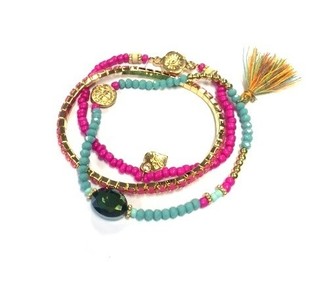 Bracciale Elastico 3 Giri Stile Ibiza (1 pz)