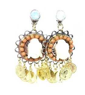 Orecchini Stile Ibiza Buddha e Moneta (1 pz)