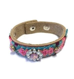 Bracciale di Lusso Fiore Rosa (Stile Ibiza) - 1 pz
