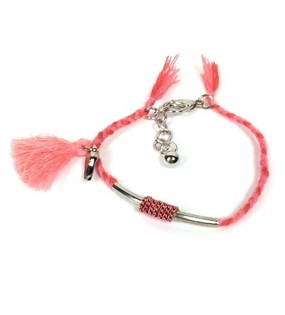 Bracciale Intrecciato Rosa Stile Ibiza (1 pz)