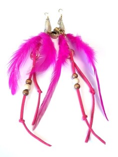 Orecchino stile Ibiza fucsia con conchiglia (1 pz.)